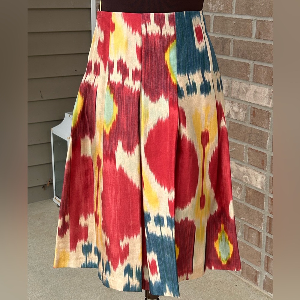 NWT RALPH LAUREN s16 gorgeous silk skirt Lined-pleated-will transition into Fall